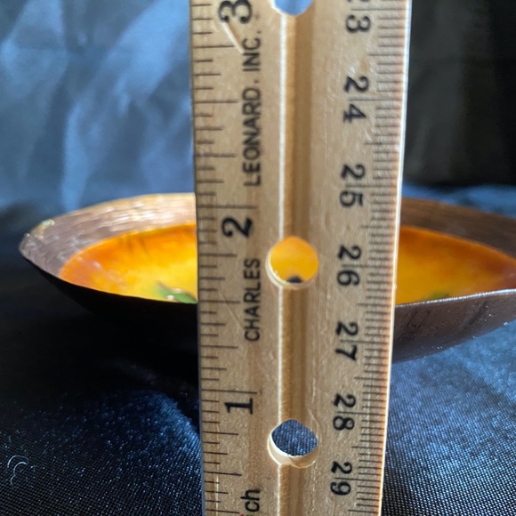 Handmade Artisan Craft 6" Copper and Enamel Bowl Wall Decor - Picture 7 of 7